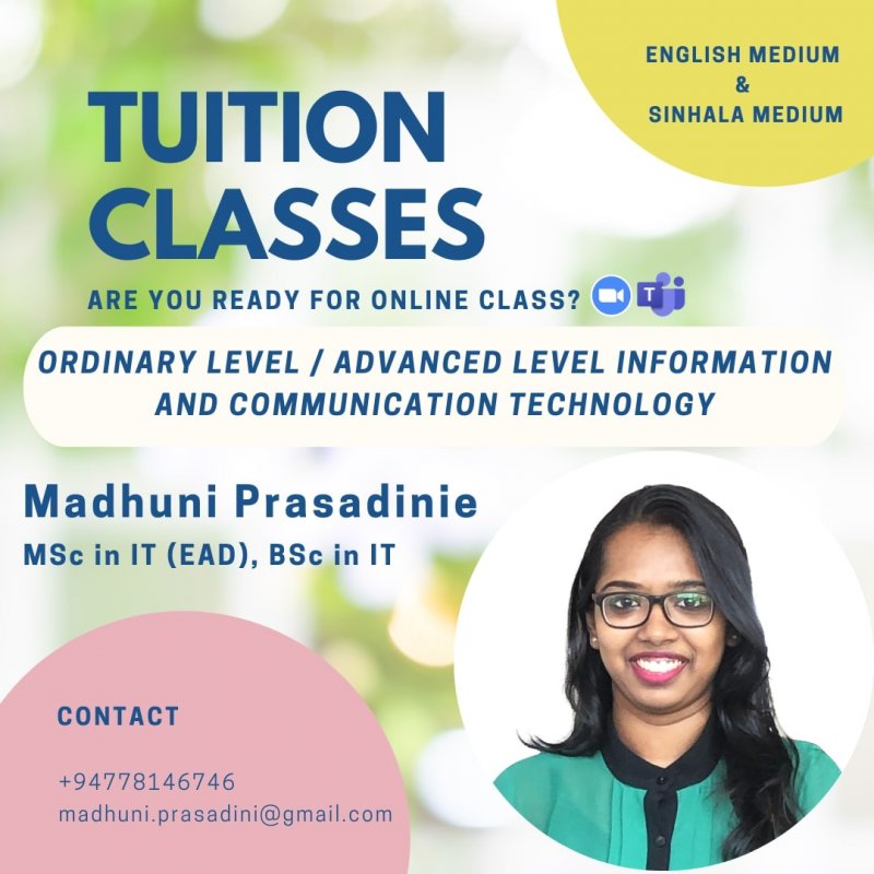 Information Communication Technology Classes For G.C.E O/L and A/L (ICT)