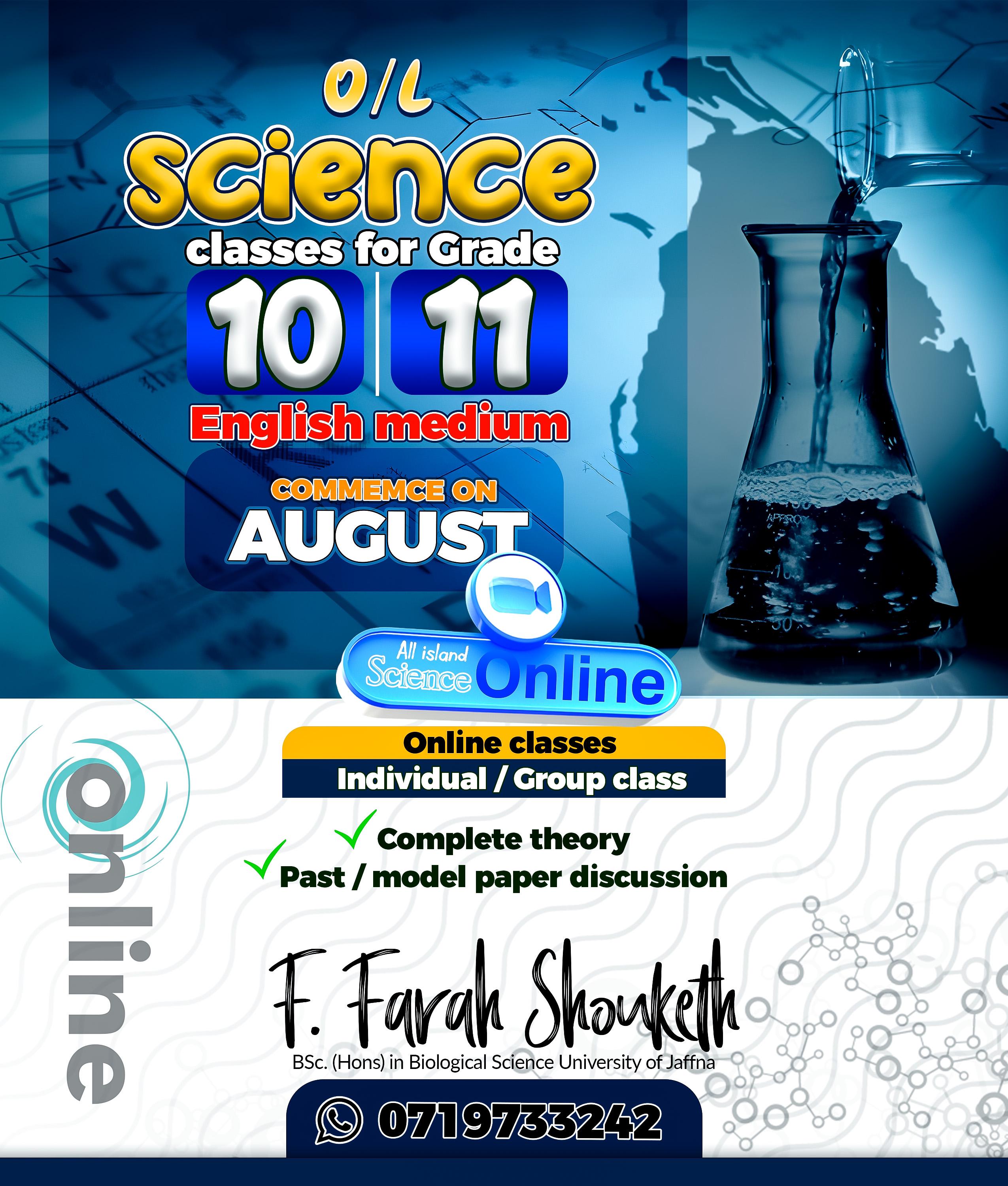 Online Science classes (English medium)