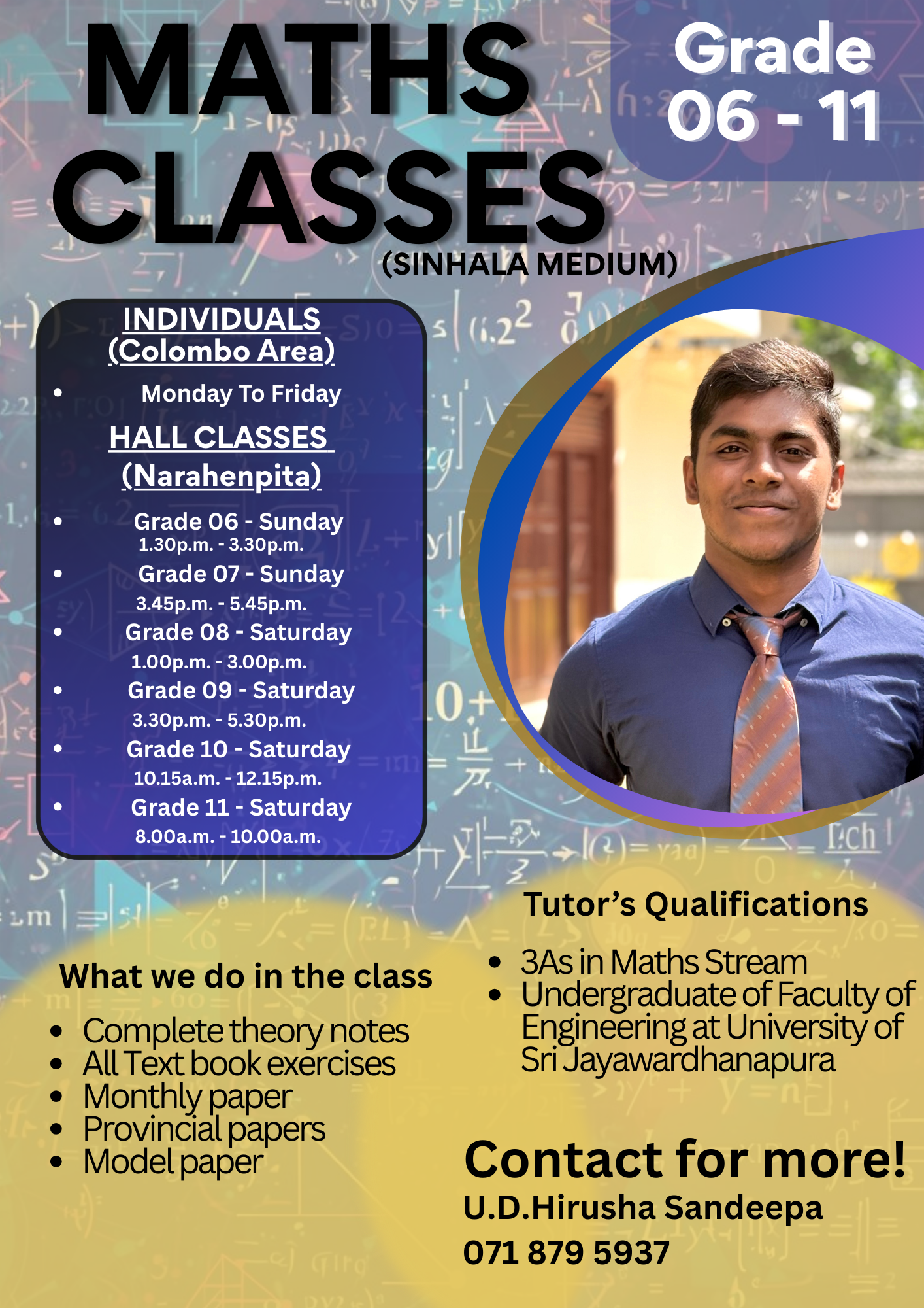 Grade 6-11 Maths Individual Classes