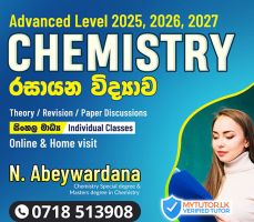 G.C.E. A/L Chemistry Theory, Revision, paper Classes (2025/2026/2027)