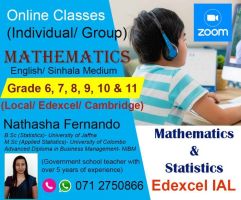 Mathematics from grade 6 to 11( Local/Edexcel/Cambridge) & Mathematics and Statistics for A/L (Edexcel and Cambridge)