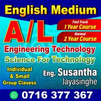 English medium : Advanced Level Technology and O/L Science & Mathematics